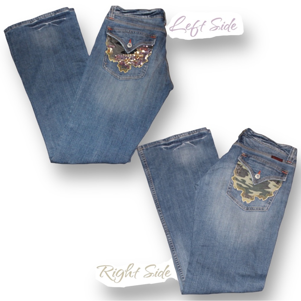 Miss Me Sequins and Camo Embellished Jeans. Size 31